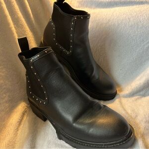 Black COACH boots with Gold Accents